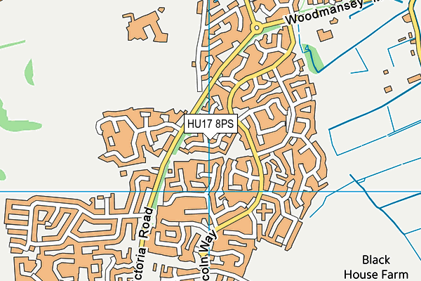 HU17 8PS map - OS VectorMap District (Ordnance Survey)