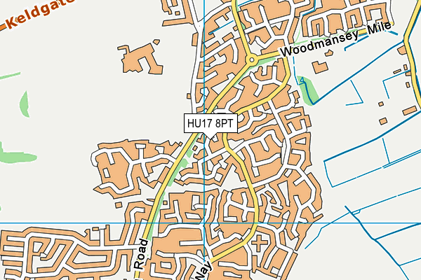 HU17 8PT map - OS VectorMap District (Ordnance Survey)