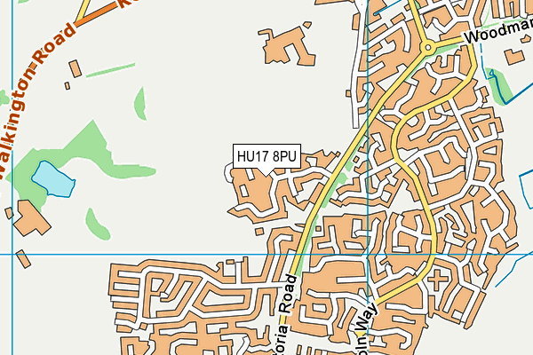 HU17 8PU map - OS VectorMap District (Ordnance Survey)