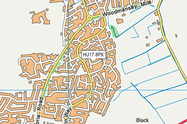 HU17 8PX map - OS VectorMap District (Ordnance Survey)