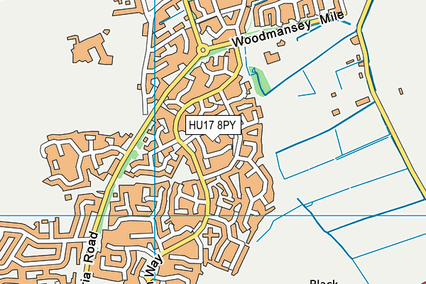 HU17 8PY map - OS VectorMap District (Ordnance Survey)