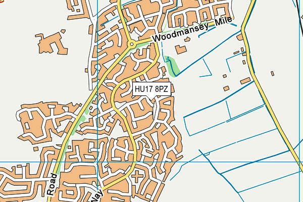 HU17 8PZ map - OS VectorMap District (Ordnance Survey)