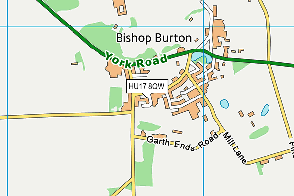 HU17 8QW map - OS VectorMap District (Ordnance Survey)