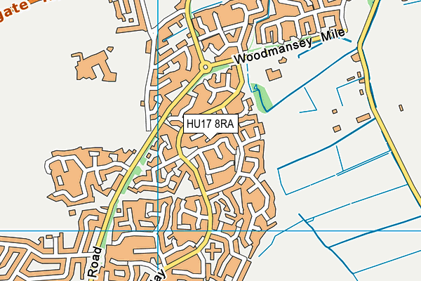 HU17 8RA map - OS VectorMap District (Ordnance Survey)