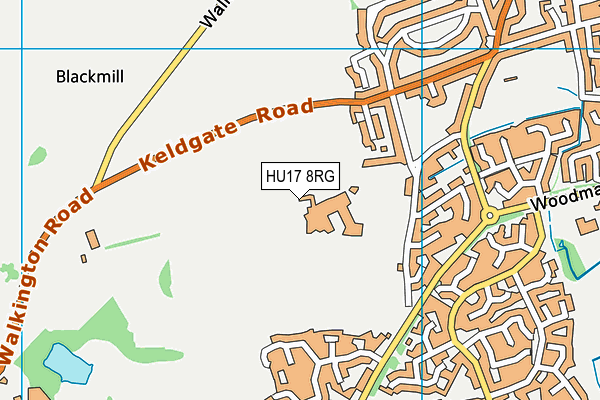 HU17 8RG map - OS VectorMap District (Ordnance Survey)