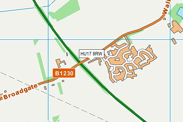 HU17 8RW map - OS VectorMap District (Ordnance Survey)