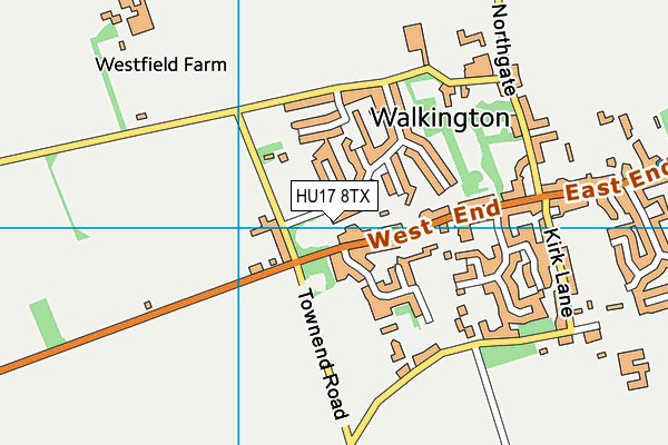HU17 8TX map - OS VectorMap District (Ordnance Survey)