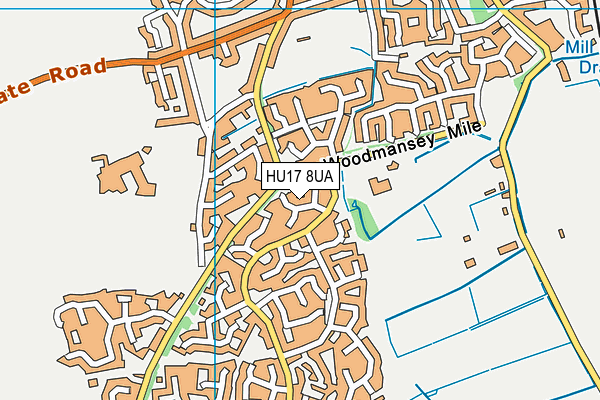 HU17 8UA map - OS VectorMap District (Ordnance Survey)