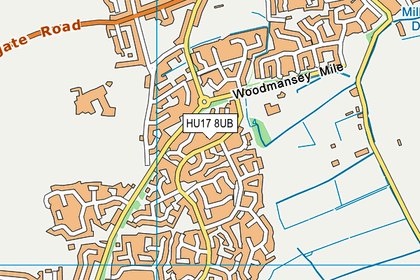 HU17 8UB map - OS VectorMap District (Ordnance Survey)