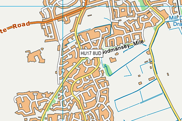 HU17 8UD map - OS VectorMap District (Ordnance Survey)