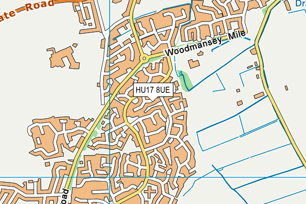 HU17 8UE map - OS VectorMap District (Ordnance Survey)