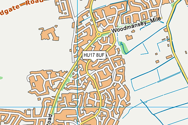 HU17 8UF map - OS VectorMap District (Ordnance Survey)