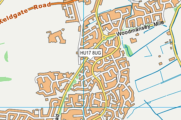 HU17 8UG map - OS VectorMap District (Ordnance Survey)