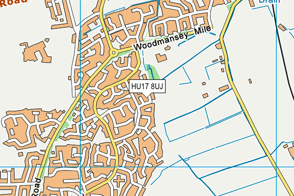 HU17 8UJ map - OS VectorMap District (Ordnance Survey)