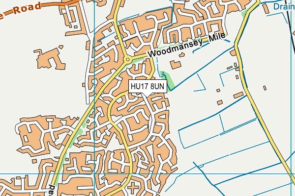 HU17 8UN map - OS VectorMap District (Ordnance Survey)