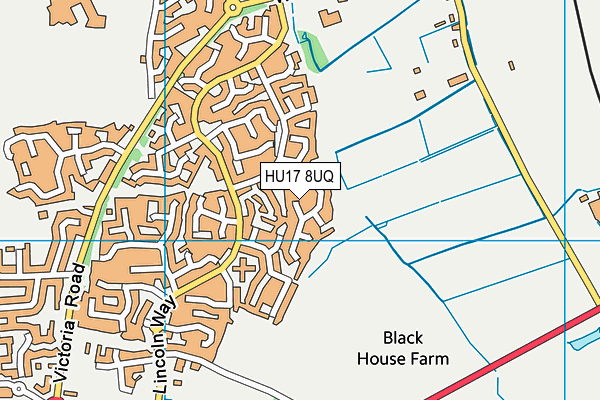 HU17 8UQ map - OS VectorMap District (Ordnance Survey)