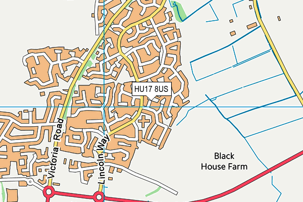 HU17 8US map - OS VectorMap District (Ordnance Survey)