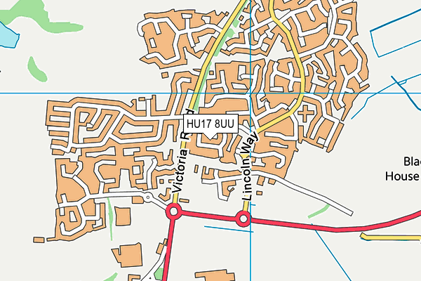 HU17 8UU map - OS VectorMap District (Ordnance Survey)