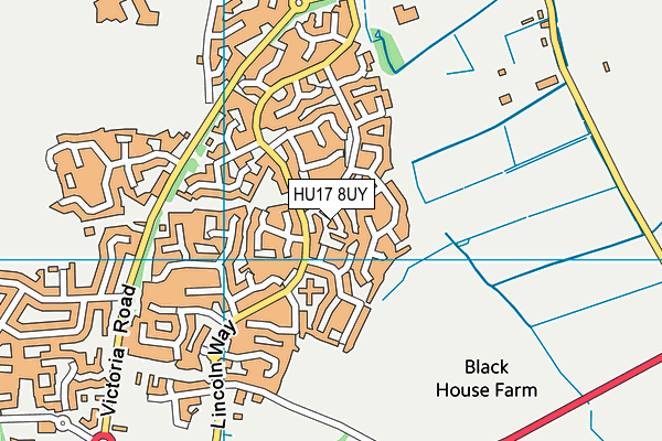 HU17 8UY map - OS VectorMap District (Ordnance Survey)