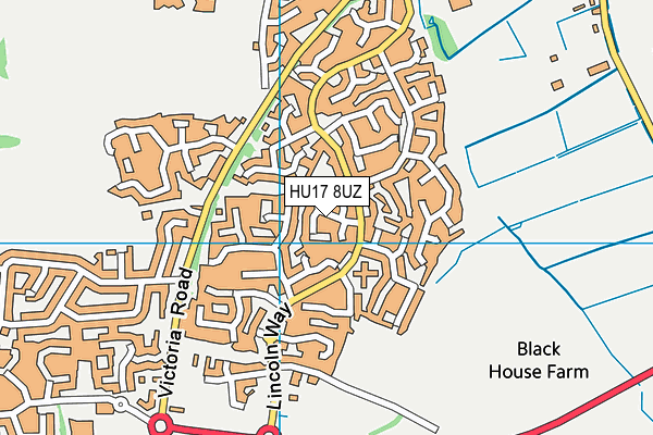 HU17 8UZ map - OS VectorMap District (Ordnance Survey)