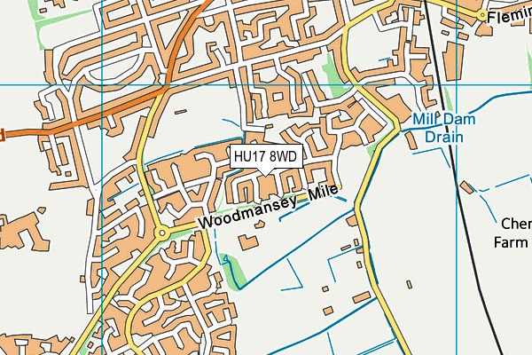 HU17 8WD map - OS VectorMap District (Ordnance Survey)