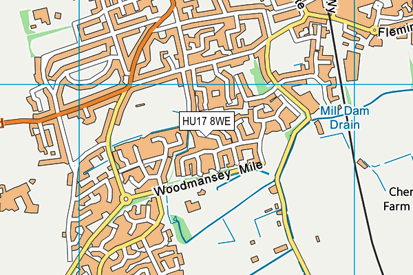 HU17 8WE map - OS VectorMap District (Ordnance Survey)