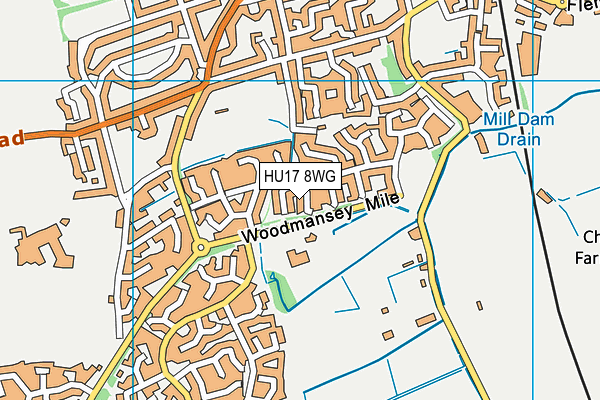 HU17 8WG map - OS VectorMap District (Ordnance Survey)