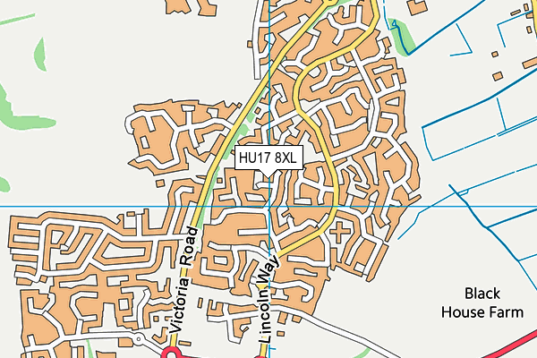 HU17 8XL map - OS VectorMap District (Ordnance Survey)