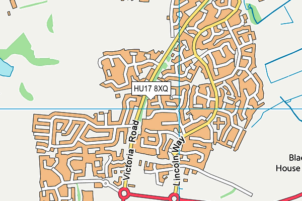 HU17 8XQ map - OS VectorMap District (Ordnance Survey)