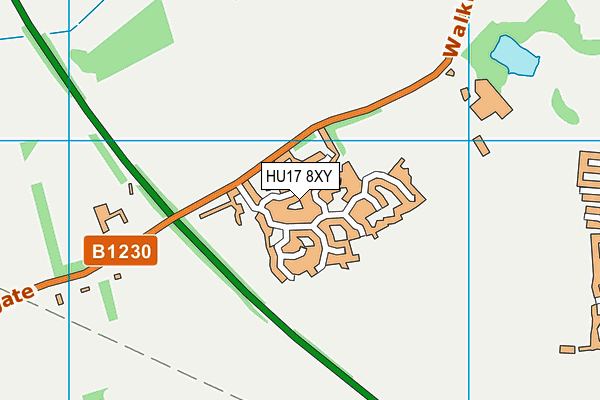 HU17 8XY map - OS VectorMap District (Ordnance Survey)