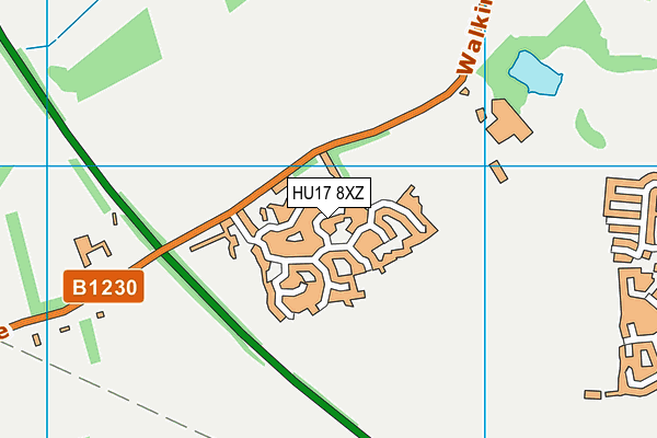HU17 8XZ map - OS VectorMap District (Ordnance Survey)