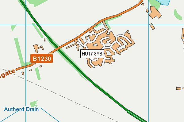HU17 8YB map - OS VectorMap District (Ordnance Survey)