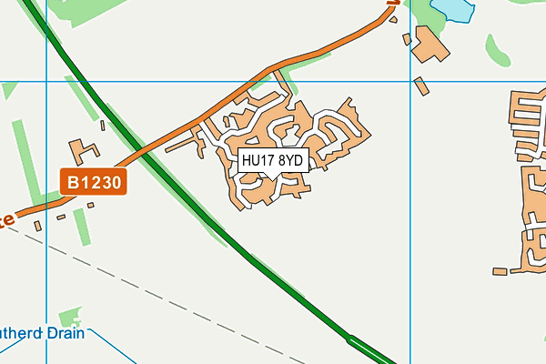 HU17 8YD map - OS VectorMap District (Ordnance Survey)