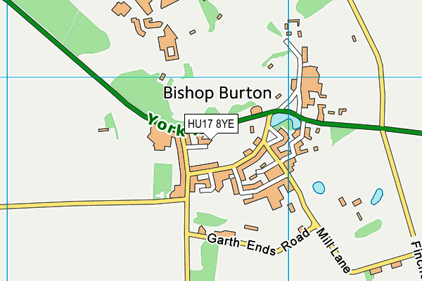 HU17 8YE map - OS VectorMap District (Ordnance Survey)