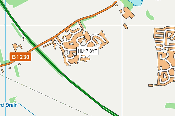 HU17 8YF map - OS VectorMap District (Ordnance Survey)