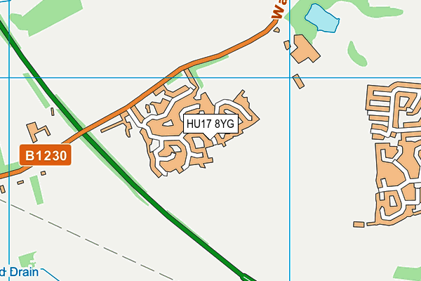 HU17 8YG map - OS VectorMap District (Ordnance Survey)