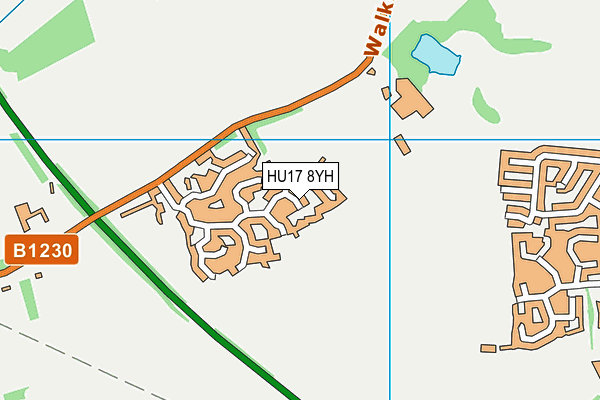HU17 8YH map - OS VectorMap District (Ordnance Survey)