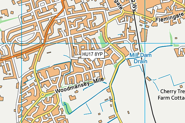 HU17 8YP map - OS VectorMap District (Ordnance Survey)