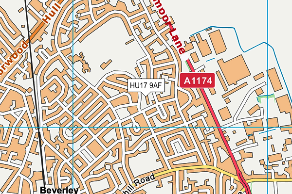 HU17 9AF map - OS VectorMap District (Ordnance Survey)