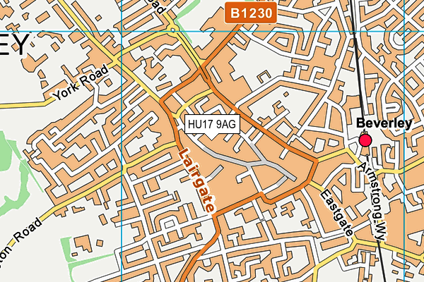 HU17 9AG map - OS VectorMap District (Ordnance Survey)