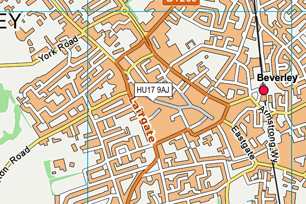 HU17 9AJ map - OS VectorMap District (Ordnance Survey)
