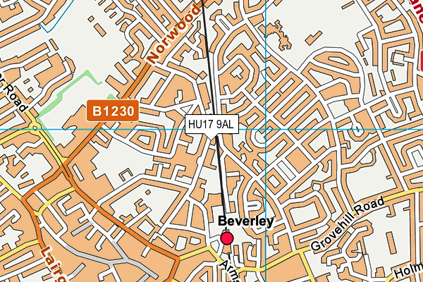 HU17 9AL map - OS VectorMap District (Ordnance Survey)