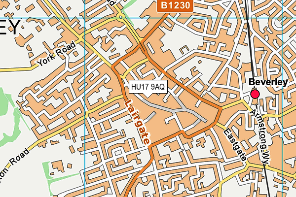 HU17 9AQ map - OS VectorMap District (Ordnance Survey)