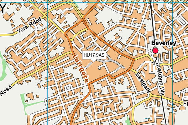 HU17 9AS map - OS VectorMap District (Ordnance Survey)