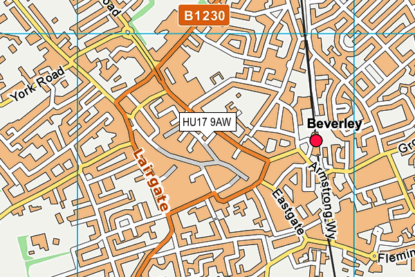 HU17 9AW map - OS VectorMap District (Ordnance Survey)