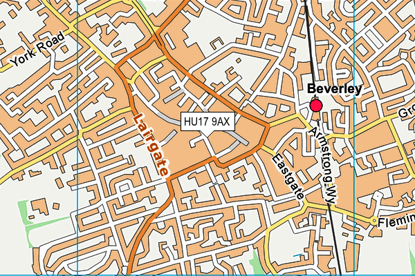 HU17 9AX map - OS VectorMap District (Ordnance Survey)