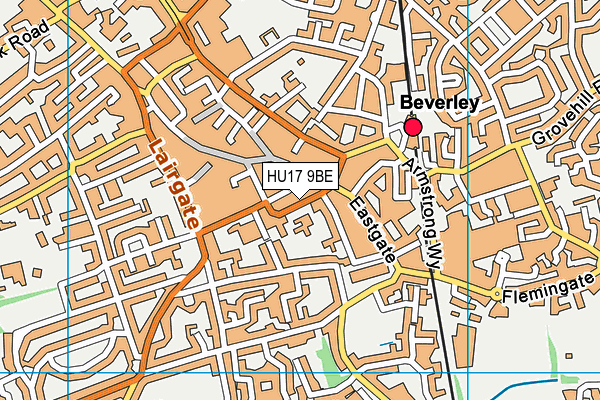 HU17 9BE map - OS VectorMap District (Ordnance Survey)