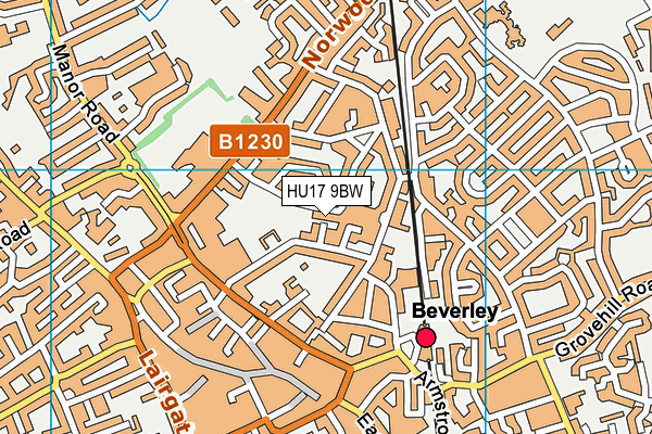 HU17 9BW map - OS VectorMap District (Ordnance Survey)