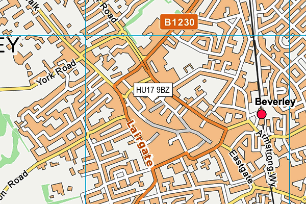 HU17 9BZ map - OS VectorMap District (Ordnance Survey)