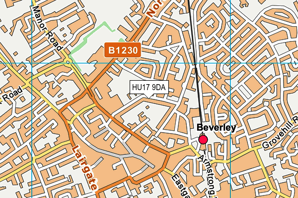 HU17 9DA map - OS VectorMap District (Ordnance Survey)